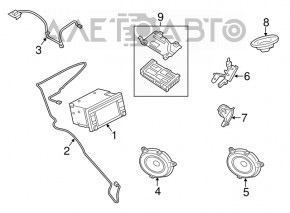 Radio CD player Nissan Sentra 13-19 cu monitor, fără navigație, dungi pe ecran