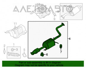 Catalizatorul de mijloc al traseului de evacuare pentru Kia Soul 14-19 2.0.