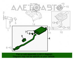 Traseul de evacuare intermediar pentru Kia Sorento 16-20 2.4 AWD.