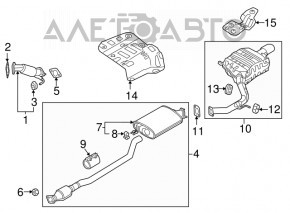 Traseul de evacuare intermediar pentru Kia Sorento 16-20 2.4 AWD.