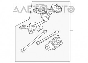 Trapezul de curățare a parbrizului cu motor pentru Nissan Versa Note 13-19.