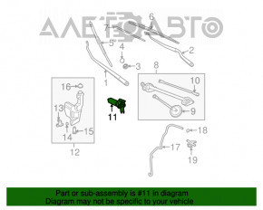 Motorul ștergătoarelor de parbriz va curăța trapezul față al Nissan Murano z50 03-08.