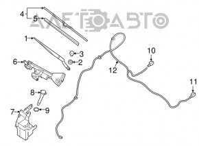 Leash stânga a ștergătorului Nissan Maxima A36 16-