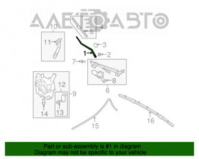 Frânghie de ștergător dreapta Infiniti G25 G35 G37 4d 06-14