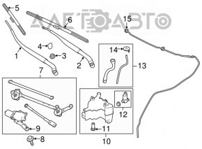 Rezervorul de spălare a parbrizului pentru Infiniti Q50 14- cu motor fără gât, nou, original OEM.