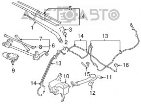 Duza gatului stergatorului Nissan Leaf 13-17 nou OEM original