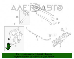 Motorul de spălare a parbrizului Nissan Rogue Sport 17-19, nou, original OEM