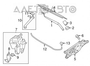 Motorul de spălare a parbrizului Nissan Rogue Sport 17-19, nou, original OEM