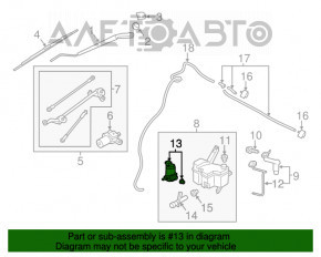 Motorul de spălare a camerei Nissan Rogue 14-20, nou, original OEM