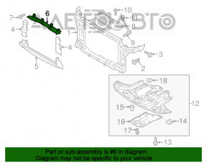 Дефлектор радиатора верхний Hyundai Tucson 16-21 2.0, 2.4