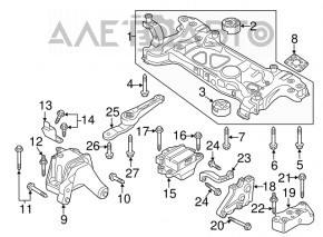 Подушка двигателя правая VW Passat b7 12-15 USA 2.5