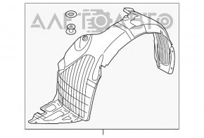 Bara de protecție față stânga Kia Forte 4d 14-16, nouă, marca TYC, fabricată în Taiwan.