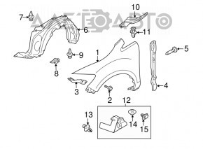 Подкрылок передний правый Mazda CX-7 06-09 новый TYC Тайвань