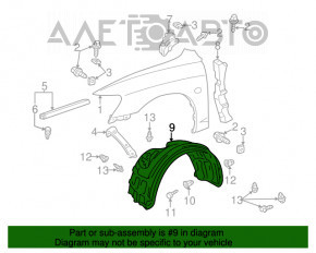 Подкрылок передний правый Toyota Camry v30 2.4 новый TYC Тайвань