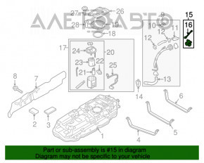 Capacul gurii de umplere a rezervorului de combustibil pentru Kia Forte 4d 14-18