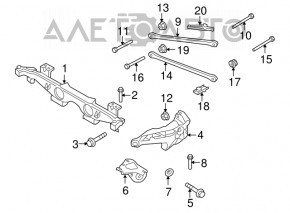 Suport flanșă spate stânga Mini Cooper Clubman R55 07-14