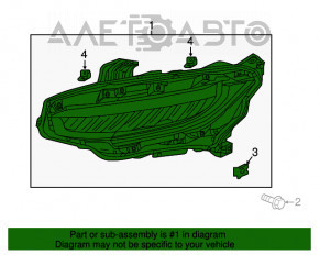 Farul din față dreapta asamblat Honda Civic X FC 16-21 LED