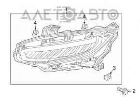 Farul din față dreapta asamblat Honda Civic X FC 16-21 LED