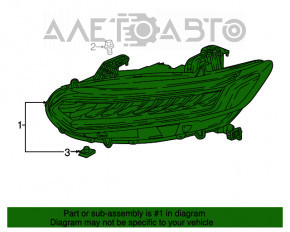 Фара передняя правая голая Honda Accord 18-22 Touring