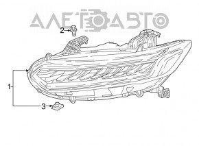 Фара передняя правая голая Honda Accord 18-22 Touring