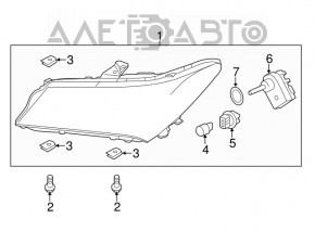 Far dreapta față goală Acura MDX 14-16 pre-restilizare, LED