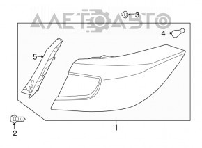 Lampa exterioară aripă dreapta Honda Accord 18-22 hibrid, zgârieturi