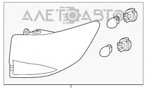 Lampa exterioară aripă dreapta Acura MDX 14-20