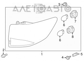 Lampa exterioară aripă stângă Acura MDX 14-20