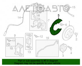 Capacul discului de frână din spate, stânga, pentru Mini Cooper Countryman R60 10-16.