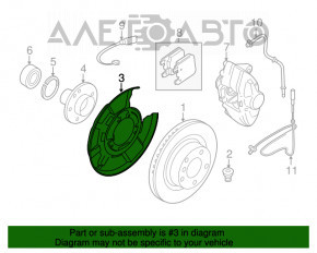 Кожух тормозного диска задний правый BMW 3 F30 12-18 под 2 поршня