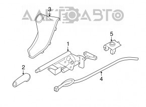 Maneta frânei de mână pentru BMW 3 F30 12-18 negru