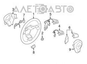 Руль голый Subaru XV Crosstrek 13-17 кожа, черн, потерт