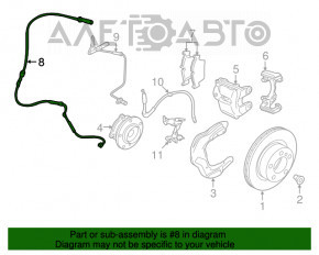 Senorul de uzură a placuțelor de frână față dreapta pentru BMW 3 F30 12-18, nou, original OEM.