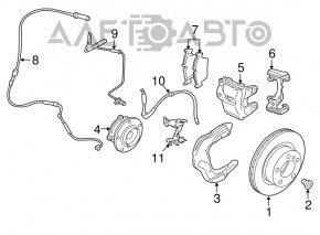 Senor de uzură a placuțelor de frână față stânga BMW 3 F30 12-18 nou OEM original