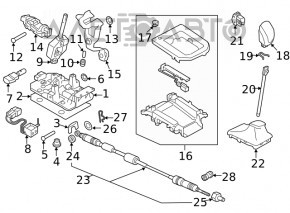 Cablu schimbator de viteze pentru cutia de viteze Subaru XV Crosstrek 13-17