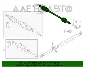 Ax cu came spate stânga Mitsubishi Outlander 14-21