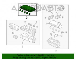 Blocul de siguranțe sub capotă din dreapta pentru Acura MDX 14-15