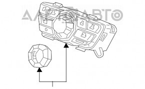 Panoul de control al ecranului Acura MDX 14-17 cu navigație, pentru DVD-ul din spate, zgârietură, butonul ENTER șters.