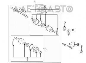 Ax cu came pentru roata din față dreapta Nissan Versa Note 13-19 CVT