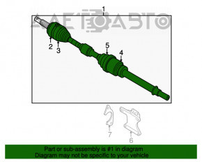 Привод полуось передняя левая Nissan Rogue 14-20
