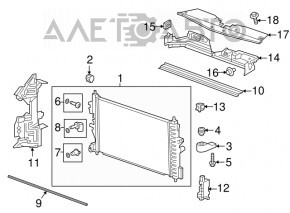 Suport radiator stânga Chevrolet Cruze 16-