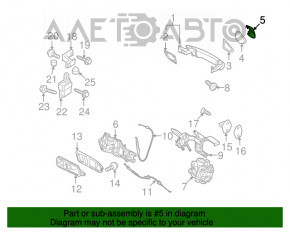 Manerul exterior al ușii din spate stânga VW CC 08-17