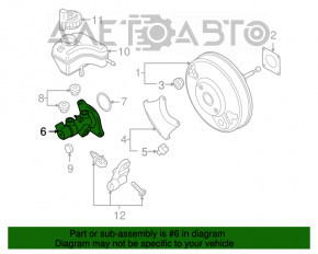 Cilindrul principal de frână cu rezervor pentru lichid de frână VW Tiguan 09-17