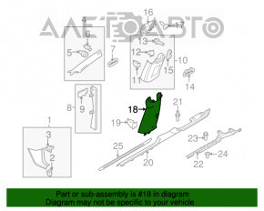 Capacul stâlpului central dreapta jos VW CC 08-17 negru