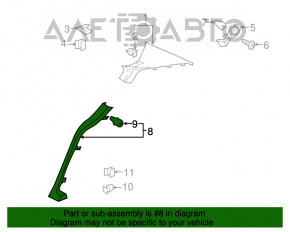 Capacul spate al barei inferioare dreapta VW CC 08-17 negru