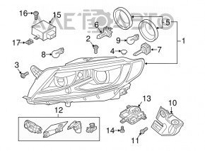 Фара передняя левая VW CC 13-17 в сборе рест ксенон