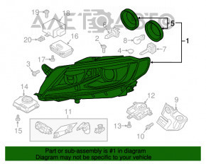 Far dreapta față VW CC 13-17 complet asamblat, restilizat cu xenon și LED