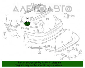 Suportul pentru bara spate stânga interior VW CC 13-17, nou, original OEM