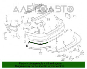 Moldura bara spate dreapta VW CC 13-17, noua, originala OEM.