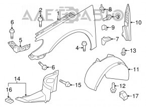 Suport aripi față stânga VW CC 08-17 nou OEM original